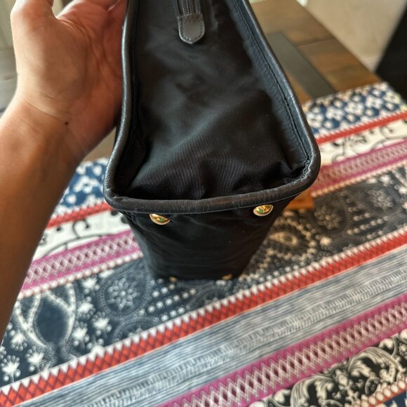 Celine Black Canvas and Leather Shoulder Bag Gold accents Preowned EXCELLENT. - Picture 5 of 11